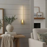 Minimalist Brass Linear LED Wall Sconce