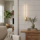 Minimalist Brass Linear LED Wall Sconce