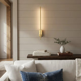 Minimalist Brass Linear LED Wall Sconce