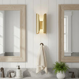 Modern 2-Light Brass Vanity Wall Sconce
