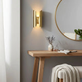 Modern 2-Light Brass Vanity Wall Sconce