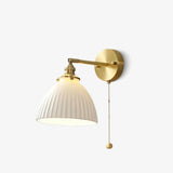 Modern Ceramic Pleated Brass Wall Sconce