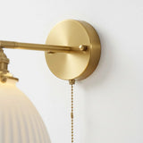 Modern Ceramic Pleated Brass Wall Sconce