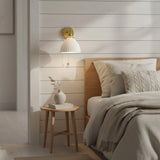 Modern Ceramic Pleated Brass Wall Sconce