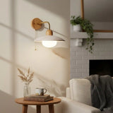 Modern Circular Disc Travertine Wall Light
