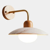 Modern Circular Disc Travertine Wall Light