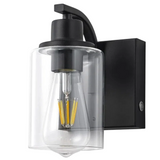 Modern Clear Glass Cylinder Wall Sconce