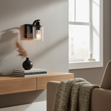 Modern Clear Glass Cylinder Wall Sconce