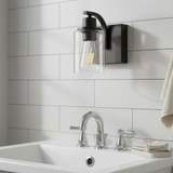 Modern Clear Glass Cylinder Wall Sconce