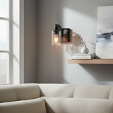 Modern Clear Glass Cylinder Wall Sconce