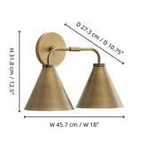 Modern Double Cone Metal Wall Sconce