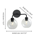 Modern Double Globe Glass Wall Sconce
