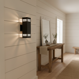 Modern Double Head Glass Rectangular Wall Sconce