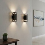 Modern Double Head Glass Rectangular Wall Sconce