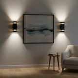 Modern Double Head Glass Rectangular Wall Sconce
