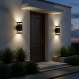 Modern Double Head Glass Rectangular Wall Sconce