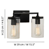 Modern Double Tube Glass Wall Sconce