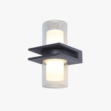 Modern Dual Head Glass Outdoor Wall Light
