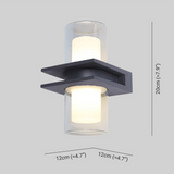 Modern Dual Head Glass Outdoor Wall Light