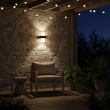 Modern Dual Head Glass Outdoor Wall Light