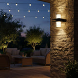 Modern Dual Head Glass Outdoor Wall Light