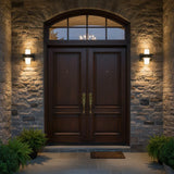Modern Dual Head Glass Outdoor Wall Light