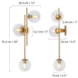 Modern Luxury Gold Glass 3-Light Wall Sconce