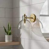 Modern Minimalist Glass Metal Bowl Wall Lamp