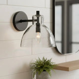 Modern Minimalist Glass Metal Bowl Wall Lamp