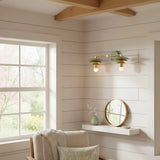 Modern Minimalist Linear Brass Glass Vanity Sconce