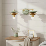 Modern Minimalist Linear Brass Glass Vanity Sconce
