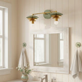 Modern Minimalist Linear Brass Glass Vanity Sconce
