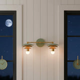 Modern Minimalist Linear Brass Glass Vanity Sconce