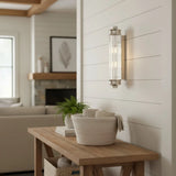 Modern Ribbed Cylinder Glass Wall Light