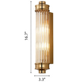 Modern Ribbed Cylinder Glass Wall Light