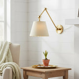 Modern Scalloped Leather Task Sconce Wall Light