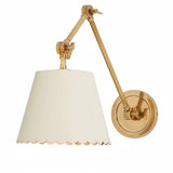 Modern Scalloped Leather Task Sconce Wall Light