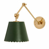 Modern Scalloped Leather Task Sconce Wall Light