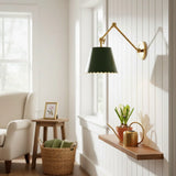 Modern Scalloped Leather Task Sconce Wall Light