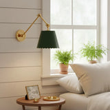 Modern Scalloped Leather Task Sconce Wall Light