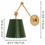 Modern Scalloped Leather Task Sconce Wall Light