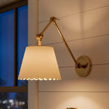 Modern Scalloped Leather Task Sconce Wall Light