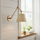 Modern Scalloped Leather Task Sconce Wall Light