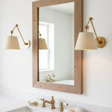 Modern Scalloped Leather Task Sconce Wall Light