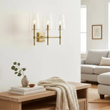 Modern Triple-Light Metal Wall Sconce