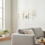 Modern Triple-Light Metal Wall Sconce