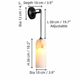 Modern Alabaster Cylindrical Pendant Wall Sconce