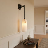 Modern Alabaster Cylindrical Pendant Wall Sconce
