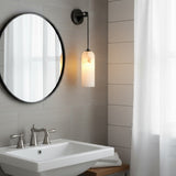 Modern Alabaster Cylindrical Pendant Wall Sconce