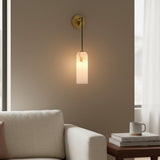 Modern Alabaster Cylindrical Pendant Wall Sconce